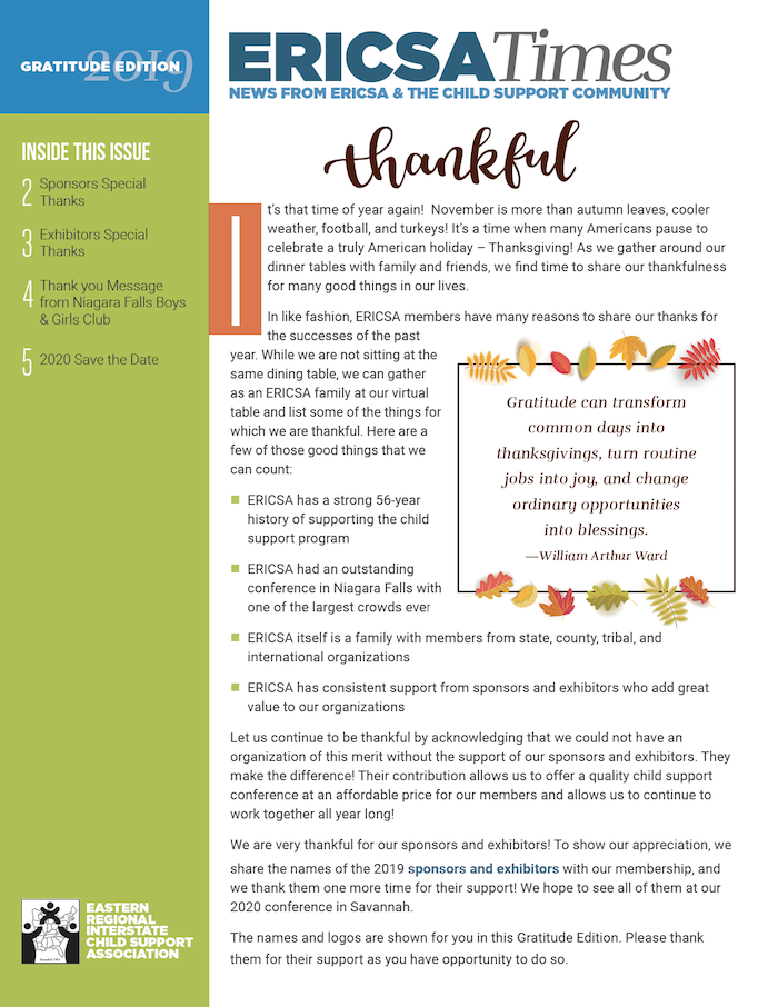 ERICSA Gratitude 2019